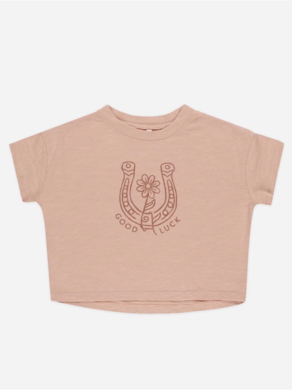 Rylee + Cru Blush Tee with Horseshoe and Flower Print